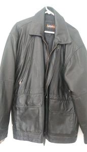Vintage Mens black leather jacket
